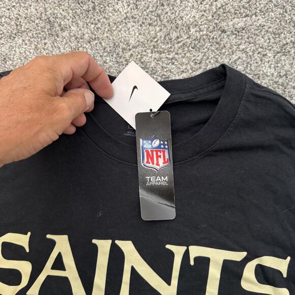 New Orleans Saints Shirt Mens Small Black NFL Football Nike Team Apparel Tee - Picture 4 of 13